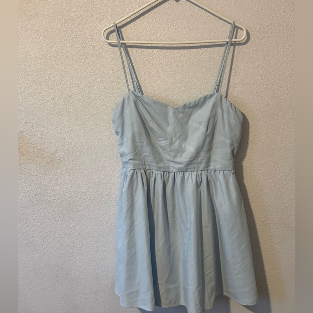 Miami Light Blue Mini Dress with Spaghetti Straps